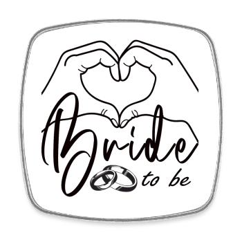 Mariée en herbe – Design nuptial minimaliste - Magnet carré - blanc - Devant