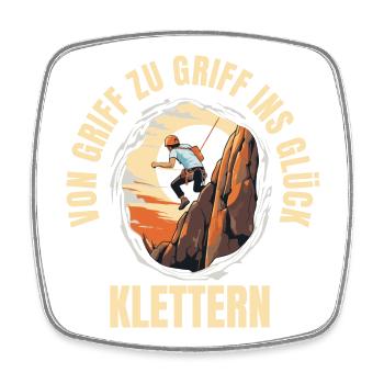 Von Griff zu Griff ins Glück - Viereckiger Kühlschrankmagnet - Weiß - Vorne