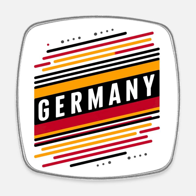GERMANY FLAG COLOR - Magnet carré - blanc