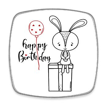 Happy Birthday - Viereckiger Kühlschrankmagnet - Weiß - Vorne