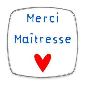 MERCI. MAÎTRESSE. MERCI MAÎTRESSE. MAITRESSE - Magnet carré - blanc - Devant