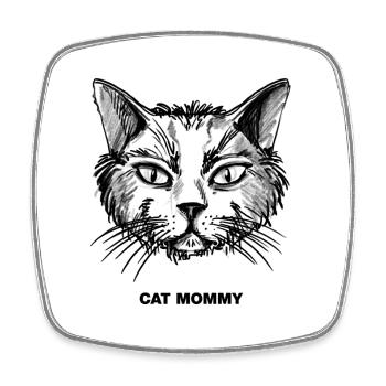 Cat Mommy - Square fridge magnet - white - Front