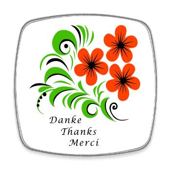 Thank you Thanks Merci - Square fridge magnet - white - Front