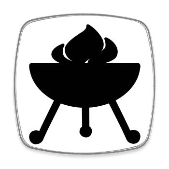 Griller - Magnet carré - blanc - Devant