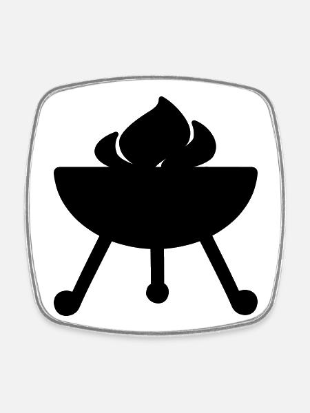 Griller - Magnet carré - blanc