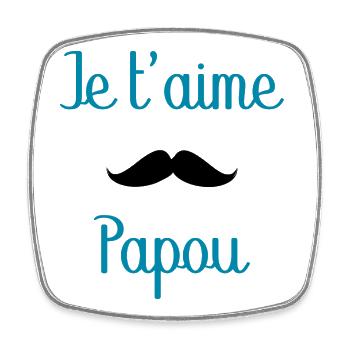 BONNE FÊTE PAPA. PAPA. FÊTE DES PÈRES. PÈRE - Magnet carré - blanc - Devant