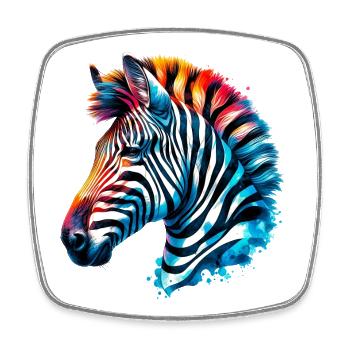 Zebra - Viereckiger Kühlschrankmagnet - Weiß - Vorne