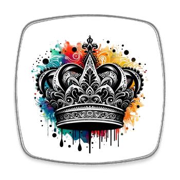 Couronne - Magnet carré - blanc - Devant