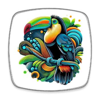 Toucan - Square fridge magnet - white - Front