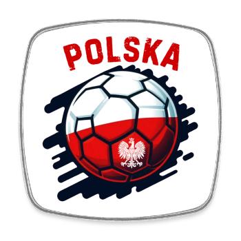 Polish football - Square fridge magnet - white - Front