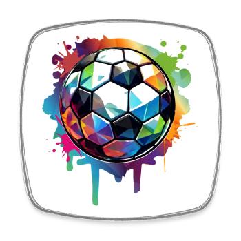 Colorful Urban Football Graffiti with Light Reflections - Square fridge magnet - white - Front