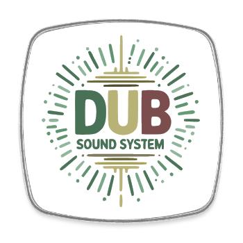 Design des Dub-Soundsystems - Viereckiger Kühlschrankmagnet - Weiß - Vorne