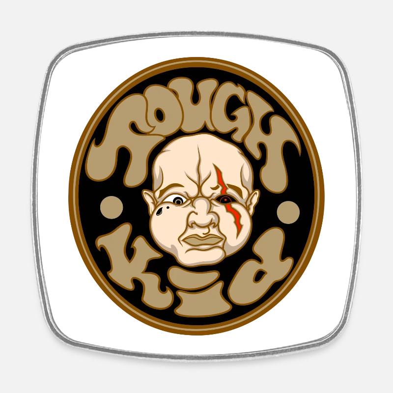 Tough Kid - Square fridge magnet - white
