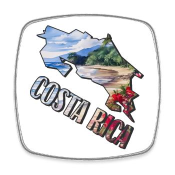 Watercolor Map Costa Rica - Square fridge magnet - white - Front