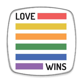 LGBT Pride Month - Love Wins - Square fridge magnet - white - Front