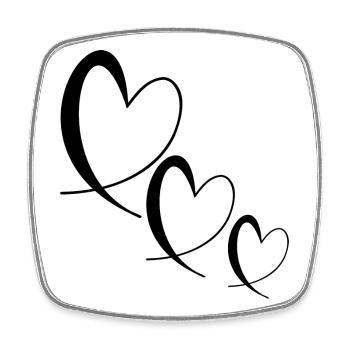 COEUR. MERCI. MAÎTRESSE. MAÎTRE. MERCI MAÎTRESSE. - Magnet carré - blanc - Devant