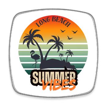 Summer time Palm beach Holiday Sommerzeit Urlaub - Viereckiger Kühlschrankmagnet - Weiß - Vorne