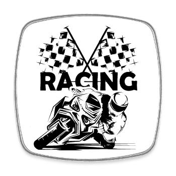 Motorcycle Racing Moto Race Track Icon Logo icon - Square fridge magnet - white - Front