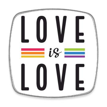 LGBTQ Pride Month - Love is Love - Square fridge magnet - white - Front