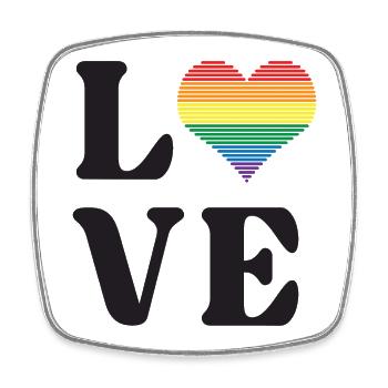 LGBTQ Pride Month - Love is Love - Square fridge magnet - white - Front