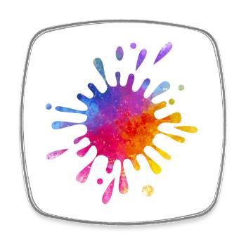 Colorful Splash of Color - Gradient Watercolor - Square fridge magnet - white - Front