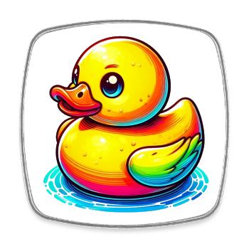 Duckling Duck Duck - Square fridge magnet - white - Front