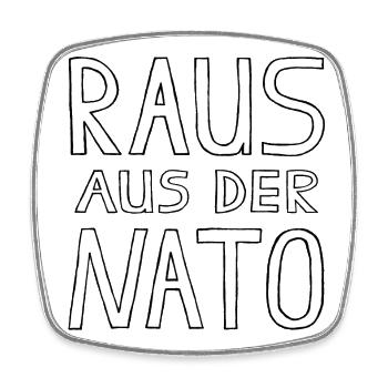 RAUS AUS DER NATO - Viereckiger Kühlschrankmagnet - Weiß - Vorne