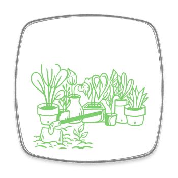 Gartenarbeit Gärtner - Viereckiger Kühlschrankmagnet - Weiß - Vorne