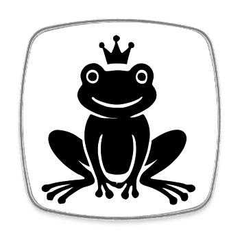 zauberhaftes Silhouetten-Motiv des Froschkönigs - Viereckiger Kühlschrankmagnet - Weiß - Vorne