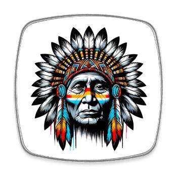 American Indian American Red Skin - Square fridge magnet - white - Front