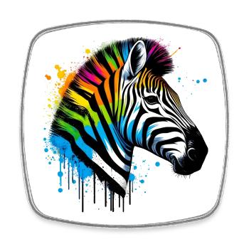 Zebra - Viereckiger Kühlschrankmagnet - Weiß - Vorne