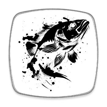 Retro Fish - Square fridge magnet - white - Front