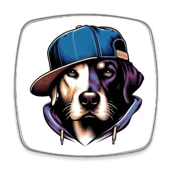 Hund - Viereckiger Kühlschrankmagnet - Weiß - Vorne