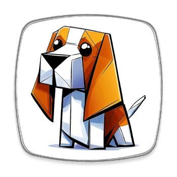 Beagle Hund - Viereckiger Kühlschrankmagnet - Weiß - Vorne
