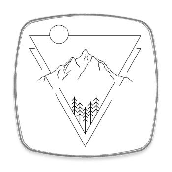 Berg - Viereckiger Kühlschrankmagnet - Weiß - Vorne
