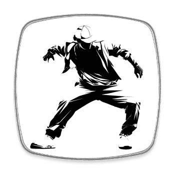 Breakdance Skizze - Viereckiger Kühlschrankmagnet - Weiß - Vorne