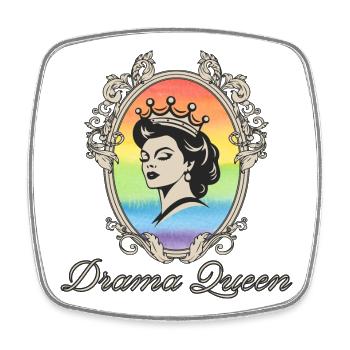 Drama Queen Regenbogenkrone - Viereckiger Kühlschrankmagnet - Weiß - Vorne