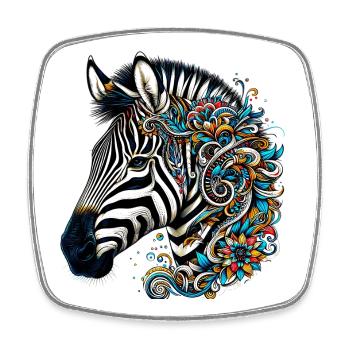 Zebra - Viereckiger Kühlschrankmagnet - Weiß - Vorne