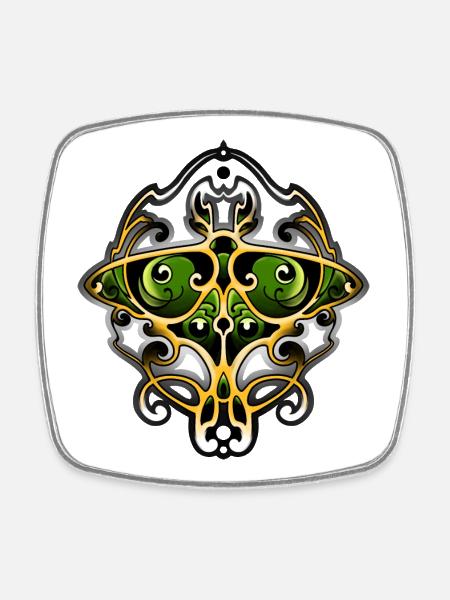 Actias Luna Art Nouveau - Square fridge magnet - white