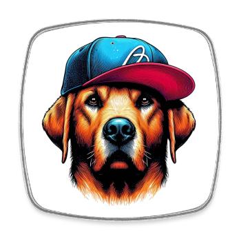 Chien - Magnet carré - blanc - Devant