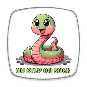 Kein Schritt auf Snek: urkomisches Warnschild - Viereckiger Kühlschrankmagnet - Weiß - Vorne
