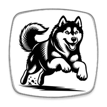 Siberian Husky - Square fridge magnet - white - Front