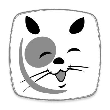 Visage de chat - Magnet carré - blanc - Devant