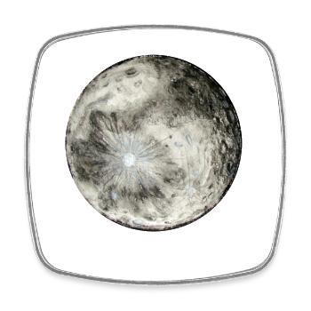 look at the moon, it's free (white letters) - Square fridge magnet - white - Front