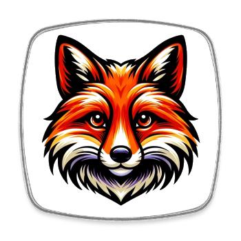 Renard - Magnet carré - blanc - Devant