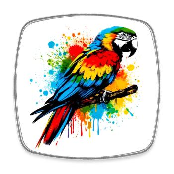 Parrot - Square fridge magnet - white - Front