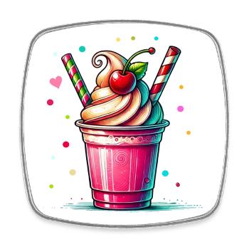 Seductive Cherry Dreams: Cherry Milkshake - Square fridge magnet - white - Front