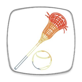 Lacrosse Vintage Look - Square fridge magnet - white - Front
