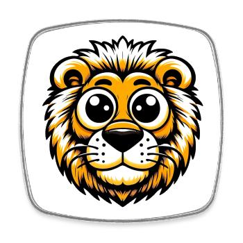 Lion - Square fridge magnet - white - Front