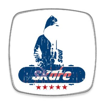 Skate soul - Square fridge magnet - white - Front